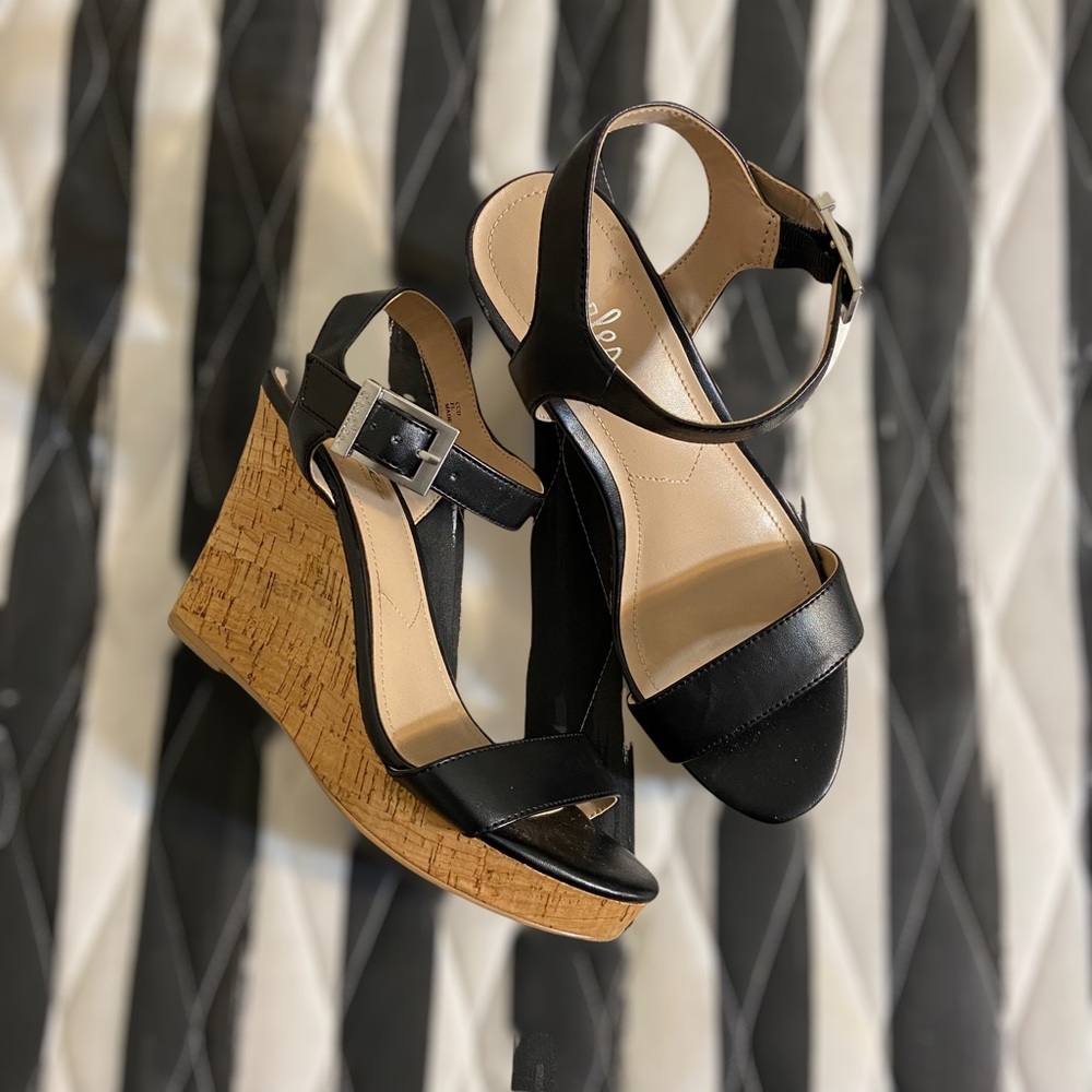 Charles by Charles Davis Lindy Faux Leather Wedge Sandal